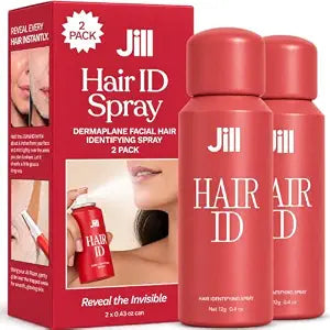 JILL Hair Identifying Spray Dermaplaning + Facial Hair Prep Mist for Women, Highlights Fine Peach Fuzz & Stubble for Precise Shaving & Exfoliation, 2 Pack