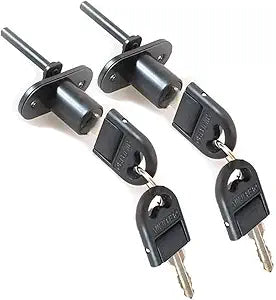 HOWDIA 2 Pcs Drawer Lock Cabinet Locks with Keys, Zinc Alloy Desk Locks File Cabinet Lock for Furniture Locker Showcase, Locking Rod Length 40mm, Cylinder Diameter 16mm (Black, Keyed Different)