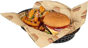 Restaurantware-10.5 x 7.3 x 1.5 Inch Fast Food Baskets, 10 Oval Deli Baskets, Microwavable, Dishwashable, Black Plastic Serving Basket, For Burgers, Fries, Sandwiches, And More