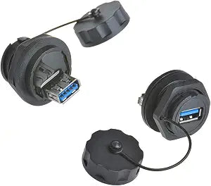 2PCS USB3.0 IP67 Waterproof Connector Female to Female Coupler