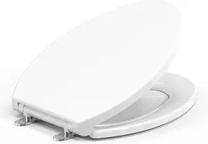 Plus Elongated Toilet Seat, Soft Close, White Plastic