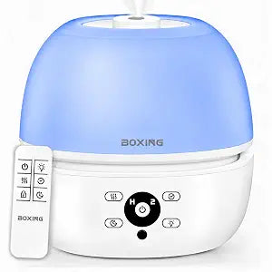 3L Cool Mist Humidifier for Bedroom with Remote, 20dB Quiet, 7-Color Light