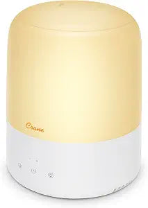 Crane Top Fill Mini Humidifier for Bedroom and Nursery 3-In-1 Essential Oil Diffuser Sleep Light 0.5 Gallon Baby Humidifier