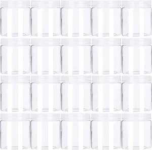 20 Pack 4oz/120ml Round Plastic Jars with Lids Empty Clear Slime Containers