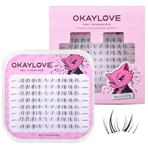 OKAYLOVE Bottom Lash Clusters, SLAY NORMAL 6-9mm Lower Eyelash Clusters 40pcs CC Curl Wispy Lashes Pre-mapped Cluster Eyelash Extensions Natural Invisible Band Individual Lashes