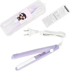 HuGuWdy Mini Hair Straightener,2 in 1 Straight and Curly 100-240V 20W Tourmaline Ceramic + Plastic,Mini Flat Iron Small Mini Straightener Flat Iron for Travel, Dormitory or Home (US Plug)
