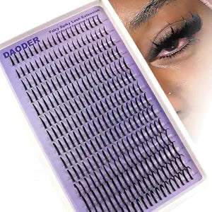 DAODER Spikes Lash Clusters 12-22mm Lash Spikes D Curl Fairy Spiky Lash Extensions - DIY Manga Anime Wet Look Individual Clusters, 280pcs Ultra Long Volume