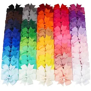 80PCS 3 Inch Hair Bows for Girl Toddler Hair Accessories Pinwheel Bow Clips