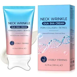 PDRN Neck Cream For Lifting & Firming,Gua Sha Cream With Neck Massager with Retino,for Lifting & Firming, Jawline to Décolleté, Daily Moisturizer, Fine Line Care,4.2 fl.oz