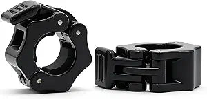 2 Pack 1 Inch (25mm) Quick Release Barbell Collars - Heavy Duty Locking Clamps for Weightlifting, Fitness Training & Workout