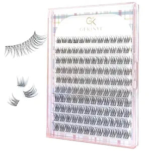 Gekinye Natural Lash Clusters Wispy Soft Band Individual Eyelash Extensions