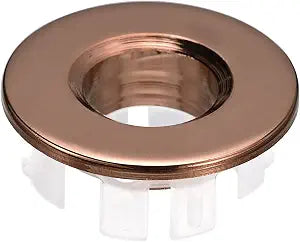 uxcell Sink Trim Overflow Cover, Sink Overflow Rings Bathroom Kitchen Basin Drain Cover Hole Insert in Round Caps, Rose Gold