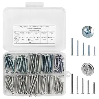 130pcs Cabinet Pull Screws Cabinet Knob Screws 8-32 & M4 Screws Kit