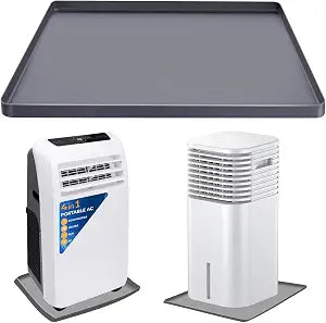 AC Drain Pan Air Conditioner Drip Pan, AC Unit Silicone Mat with Raised Edge Portable AC and Heater Tray, Floor AC Air Conditioner Floor Mat Non-Slip Waterproof Pan Protector Pad Tray 23.6"x15.7"