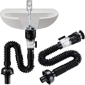 Bathroom Sink Drain Kit with Flexible P-Trap Pipe Bathroom Sink Drain Pipe