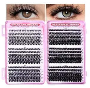 DIY Lash Cluster Kit ��� 30D-100D Natural Soft Cluster Lashes, 8-16 mm Lengths, 20 Clusters Each, Self-Application Lash Extensions, Stable Curl Lasts 3-7 Days, Clusters Only - Adhesive Not In