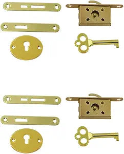 2 Pack Wood Box Locks, Vintage Case Locks Metal Latch Small Locks Antique Jewelry Box Locks Woodworking DIY Hardware (Gold)
