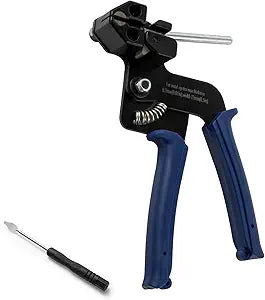 Metal Zip Ties Cutter, Stainless Steel Cable Tie Gun with Tensioning Installation Cutting Tool for Self-Locking Stainless Zip Ties with Free Zip Tie Release Tool, Dual-Hand Operation