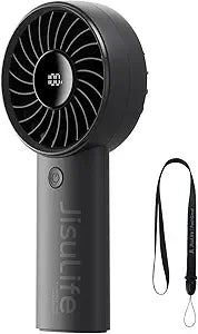 JISULIFE Handheld Portable Fan, 5000mAh Stronger and Longer-Lasting Battery