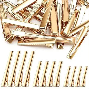 30-Pack Alligator Hair Clips, Large Metal Golden Hair Clips for Bow Making