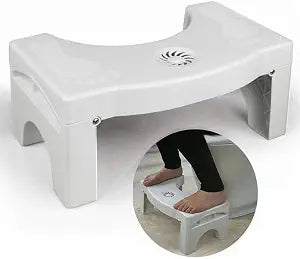 7" Folding Squatting Toilet Stool Plastic Non-Slip Foldable Bathroom Stools Toilet Step Stool Kids Comfortable Squat Aid Stool with Aromatherapy Clean Toilet Air