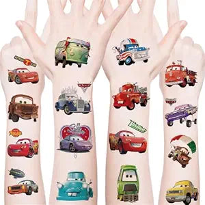 20Pcs Cars Temporary Tattoos for Kids, Cute Lightning McQueen Waterproof Temporary Tattoo Stickers, Body Art Decals for Boys Girls Racing Themed Birthday Party Favors Supplies (CAR20)
