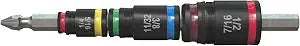 Malco 7-in-1 C-RHEX Flip Bit Socket Set with 3 cleanable, reversible, and stackable, color-coded sockets featuring an ultra-powerful magnet and a #2 Phillips integrated driver head. Impact Rated.