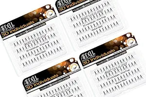 Ardell 3D Individuals Lashes Medium Black False Lashes - Natural Looking DIY Lash Clusters, Eyelash Extensions, 4 Pack