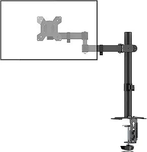 Bracwiser Monitor Mount Single Fully Adjustable Arm Fits One Screen 13-32 inch 22lbs for Monitor Computer Screen 13 15 17 19 20 22 23 24 26 27 30 32 inch VESA 75 100 (MD7421)