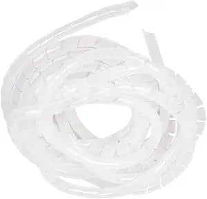 Spiral Cable Wrap - 5.5 Ft 1" Spiral Wire Wrap Cord Covers Bundle Sleeve Hose for Computer Electrical Wire Organizer (White, 1 Inch-5.5Ft)