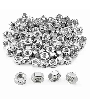 Bates- 1/4"-20 Hex Nuts, 100 Pack, Stainless Steel, SAE Fasteners, Hex Drive Replacement Nuts for Bolts, Screws, Machinery, Electrical, Automotive & DIY Hardware Projects