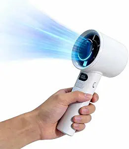 portable handheld fan, wind adjustable handheld fan with digital display screen, travel gift for indoor and outdoor travel/camping/men and women. (White)