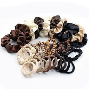 Hair Ties Scrunchie Set for Women Girls 30Pcs, Neutral Hair Accessory