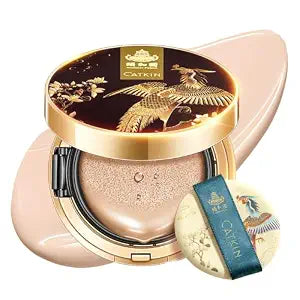 Catkin Phoenix Cushion Foundation Buildable Coverage Anti-Aging Serum Makeup, Sheer Satin Finish, Refill Included, Light Beige 0.46 Oz x 2, N11 BEIGE