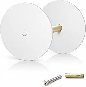 Upgraded Concealed-Screw Door Hole Cover for Deadbolt, 2-5/8 Inch, White