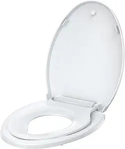 GarveeLife Elongated Toilet Seat with Toddler Seat Built-In, American Standard, Slow Close Lid, Quick Release Hinges, Non-Slip Bumpers, Easy Install & Clean, Never Loosens Design