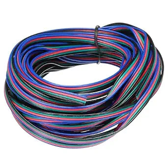 MECCANIXITY 24 Gauge 4 Conductor Electrical Wire Tinned Copper Cable 25FT Flexible Stranded Hook-up Wire for LED Strips Lamps Residential Wiring Car Circuit