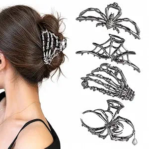 4PCS Spider Hair Claw Clips for Women, Halloween Hair Clips for Thick Thin Hair, Goth Hair Accessories, Halloween Gifts
