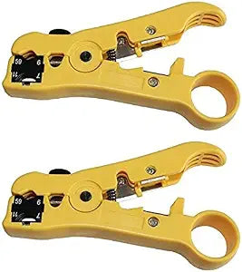 Pack 2pcs Universal Cable Wire Stripper Cutter Stripping Tool for Flat or Round UTP Cat5 Cat6 Wire Coax Coaxial
