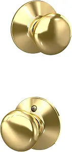 Schlage Plymouth Hall/Closet Passage Door Knob, Bright Brass