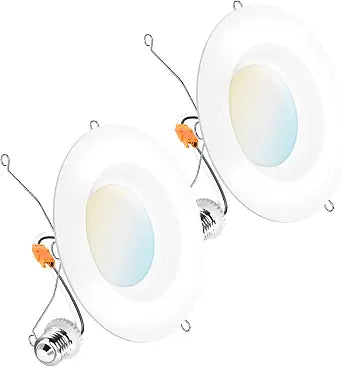 Sunco 2 Pack 6 Inch Retrofit LED Recessed Can Lights, 5CCT, 13W=75W
