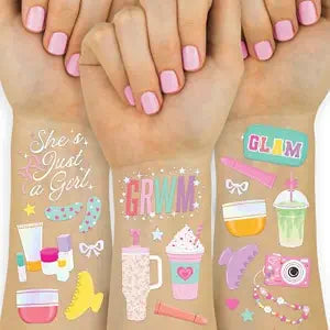 xo, Fetti 52 Preppy Beauty Temporary Tattoos, GRWM Sleepover Kids Birthday