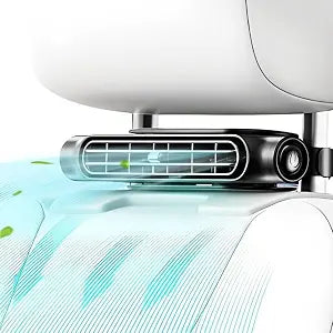 Car Fan for Driver and Passenger's Seat - Mini Portable USB Backseat Cooling Fan Kids Baby Quiet headrest Neck Fan Accessories with 3 Adjustable Wind Speeds for All Cars Vehicle Jeep Van RV Truck