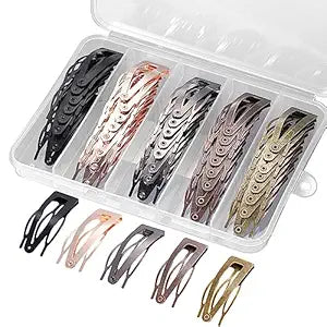 40Pcs Snap Hair Clips, 2-in Metal Barrettes For Women Girls, 5 Matte Colors