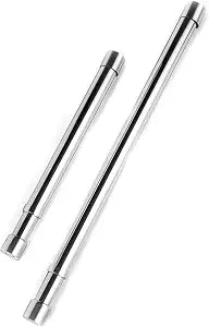 Hanging Closet Rod Heavy Duty with End Caps Adjustable Closet Rod 16-26 Inches Stainless Steel Silver Quantity-1pcs