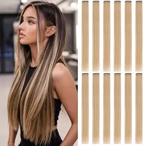 ZRQ 12 Pcs Ash Blonde Hair Extensions Clip In Colored Hairpiece 22 Inch