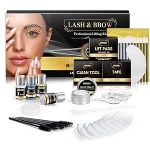 Lash Lift Kit - Eyebrow and Eyelash Lamination Kit, Professional Eyelash Curling Lash Extension & Eyebrow Lift, Easy to Use at Home Diy & Salon, Lasts For 6-8 Weeks (Black)