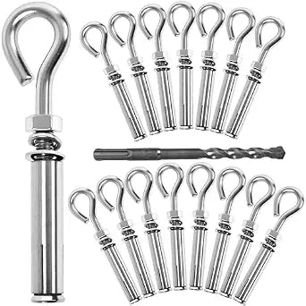16 Pack 1/4" X 3-1/2" Expansion Eye Bolt,Concrete Eyebolt Anchors