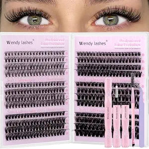 WENDY LASHES Wispy DIY Lash Extension Kit 30D+100D D Curl 10-16MIX