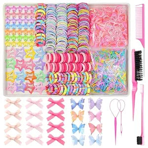 900 PCS Colorful Hair Ties for Girls Hair Accessories Set